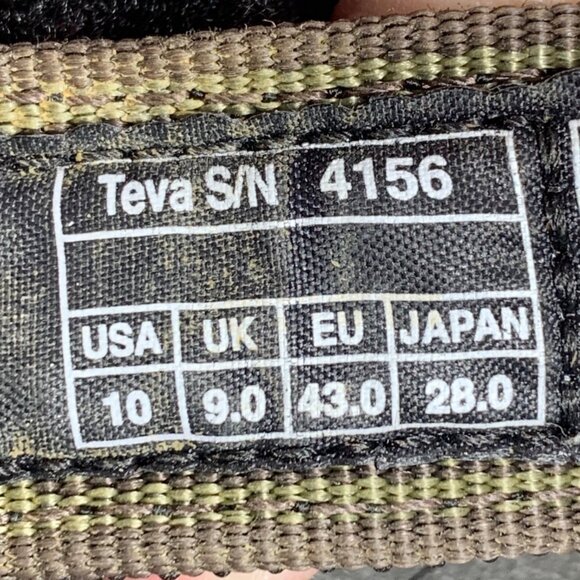 TEVA S/N 4156 Sports Hiking Sandals Adjustable Straps - Green/Black Mens Size 10 - Picture 2 of 7